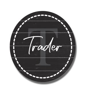 Personalized Last Name And Monogram Black Circle